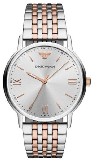 Buy Shop Emporio Armani Kappa Quartz Silver Dial Two Tone Mesh Bracelet Watch For Men - AR11093 USA Online