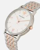 Buy Shop Emporio Armani Kappa Quartz Silver Dial Two Tone Mesh Bracelet Watch For Men - AR11093 USA Online
