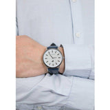 Buy Shop Emporio Armani Renato White DIal Blue Leather Strap Watch For Men - AR11119 USA Online