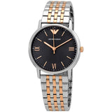 Buy Shop Emporio Armani Kappa Quartz Black Dial Two Tone Mesh Bracelet Watch For Men - AR11228 USA Online