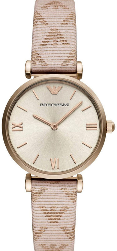 Buy Shop Emporio Armani Analog Grey Dial Pink Leather Strap Watch For Women - AR11126 USA Online