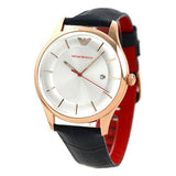 Buy Shop Emporio Armani Classic Silver Dial Blue Leather Strap Watch For Men - AR11131 USA Online
