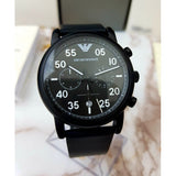 Buy Shop Emporio Armani Luigi Chronograph Black Dial Black Leather Strap Watch For Men - AR11133 USA Online