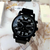 Buy Shop Emporio Armani Luigi Chronograph Black Dial Black Leather Strap Watch For Men - AR11133 USA Online