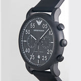 Buy Shop Emporio Armani Luigi Chronograph Black Dial Black Leather Strap Watch For Men - AR11133 USA Online