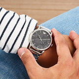Buy Shop Emporio Armani Classic Quartz Grey Dial Silver Steel Strap Watch For Men - AR11134 USA Online