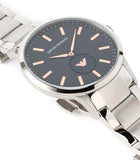 Buy Shop Emporio Armani Renato Blue Dial Silver Steel Strap Watch For Men - AR11137 USA Online