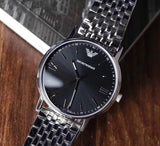Buy Shop Emporio Armani Kappa Black Dial Silver Steel Strap Watch For Men - AR11152 USA Online