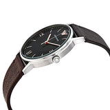 Buy Shop Emporio Armani Kappa Quartz Black Dial Brown Leather Strap Watch For Men - AR11153 USA Online