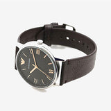 Buy Shop Emporio Armani Kappa Quartz Black Dial Brown Leather Strap Watch For Men - AR11153 USA Online