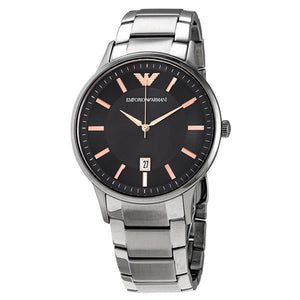 Buy Shop Emporio Armani Renato Quartz Black Dial Silver Steel Strap Watch For Men - AR11179 USA Online