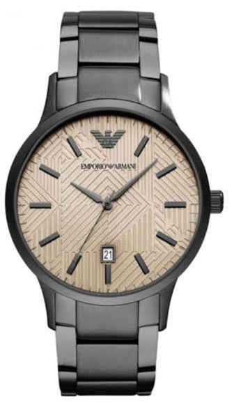 Buy Shop Emporio Armani Renato Quartz Beige Dial Grey Steel Strap Watch For Men - AR11183 USA Online