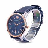 Buy Shop Emporio Armani Renato Analog Blue Dial Blue Leather Strap Watch For Men - AR11188 USA Online