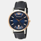 Buy Shop Emporio Armani Renato Analog Blue Dial Black Leather Strap Watch For Men - AR2506 USA Online