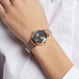Buy Shop Emporio Armani Gianni T Bar Black Dial Rose Gold Steel Strap Watch For Women - AR11206 USA Online
