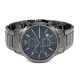 Emporio Armani Renato Chronograph Quartz Blue Dial Black Steel Strap Watch For Men - AR11215