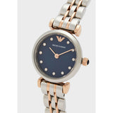 Buy Shop Emporio Armani Gianni T Bar Quartz Blue Dial Two Tone Steel Strap Watch For Women - AR11222 USA Online