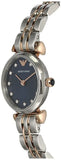 Buy Shop Emporio Armani Gianni T Bar Quartz Blue Dial Two Tone Steel Strap Watch For Women - AR11222 USA Online