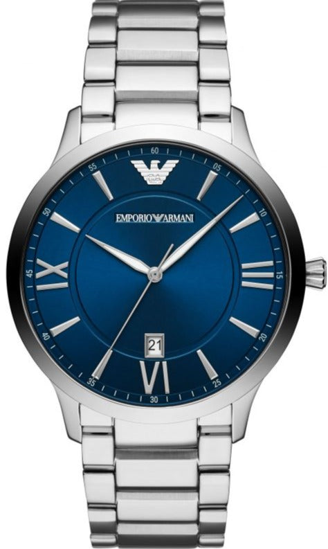 Buy Shop Emporio Armani Giovanni Quartz Blue Dial Silver Steel Strap Watch For Men - AR11227 USA Online