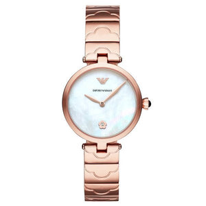 Buy Shop Emporio Armani Mother of Pearl Dial Rose Gold Steel Strap Watch For Women - AR11236 USA Online