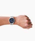 Buy Shop Emporio Armani Renato Chronograph Blue Dial Silver Steel Strap Watch For Men - AR11164 USA Online