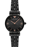 Buy Shop Emporio Armani Gianni T Bar All Black Diamond Dial Watch For Women - AR11245 USA Online