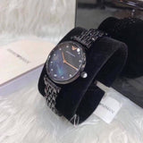 Buy Shop Emporio Armani Gianni T-Bar Quartz Black Mother of Pearl Dial Black Steel Strap Watch For Women - AR11268 USA Online