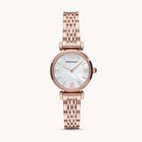 Buy Shop Emporio Armani Gianni T-Bar Mother of Pearl Dial Rose Gold Steel Strap Watch For Women - AR11316 USA Online