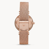 Buy Shop Emporio Armani Gianni T Bar Mother of Pearl Dial Rose Gold Mesh Bracelet Watch For Women - AR11320 USA Online
