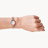 Buy Shop Emporio Armani Gianni T-Bar Mother of Pearl Dial Rose Gold Steel Strap Watch For Women - AR11203 USA Online