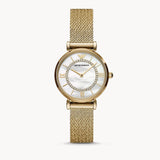 Buy Shop Emporio Armani Gianni T Bar Mother of Pearl Dial Gold Mesh Bracelet Watch For Women - AR11321 USA Online