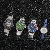 Buy Shop Emporio Armani Gianni T Bar Quartz Crystals Silver Dial Blue Leather Strap Watch For Women - AR11344 USA Online