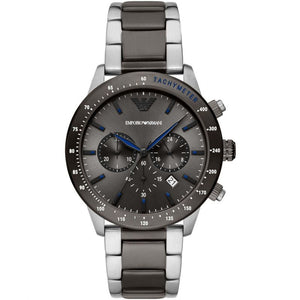 Buy Shop Emporio Armani Chronograph Grey Dial Two Tone Steel Strap Watch For Men - AR11391 USA Online