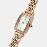 Buy Shop Emporio Armani Gianni T Bar Quartz Crystals White Dial Rose Gold Steel Strap Watch For Women - AR11406 USA Online