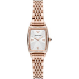 Buy Shop Emporio Armani Gianni T Bar Quartz Crystals White Dial Rose Gold Steel Strap Watch For Women - AR11406 USA Online