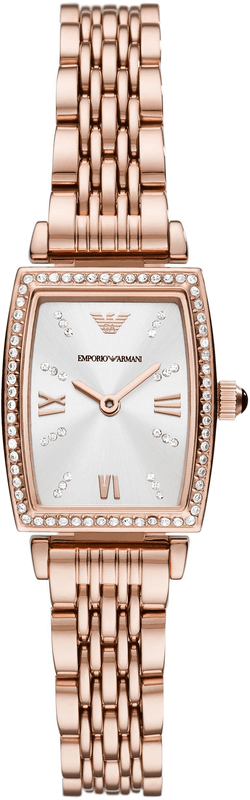 Buy Shop Emporio Armani Gianni T Bar Quartz Crystals White Dial Rose Gold Steel Strap Watch For Women - AR11406 USA Online
