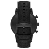 Buy Shop Emporio Armani Luigi Analog Black Dial Black Leather Strap Watch For Men - AR11450 USA Online