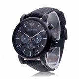 Buy Shop Emporio Armani Luigi Analog Black Dial Black Leather Strap Watch For Men - AR11450 USA Online