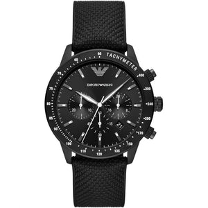 Buy Shop Emporio Armani Mario Chronograph Quartz Black Dial Black Nylon Strap Watch For Men - AR11453 USA Online