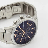 Buy Shop Emporio Armani Renato Chronograph Blue Dial Silver Steel Strap Watch For Men - AR11458 USA Online