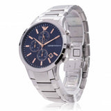 Buy Shop Emporio Armani Renato Chronograph Blue Dial Silver Steel Strap Watch For Men - AR11458 USA Online
