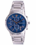 Buy Shop Emporio Armani Renato Chronograph Blue Dial Silver Steel Strap Watch For Men - AR11458 USA Online
