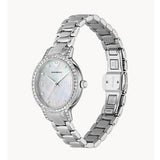 Buy Shop Emporio Armani Cleo Crystals Mother Of Pearl Dial Silver Steel Strap Watch For Women - AR11484 USA Online