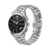 Emporio Armani Paolo Chronograph Black Dial Silver Steel Strap Watch For Men - AR11602