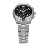 Emporio Armani Paolo Chronograph Black Dial Silver Steel Strap Watch For Men - AR11602