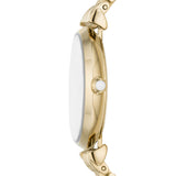 Buy Shop Emporio Armani Gianni T Bar Analog Crystals Gold Dial Gold Steel Strap Watch For Women - AR11608 USA Online