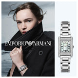 Emporio Armani Empire Mother of Pearl Dial Silver Steel Strap Watch For Women - AR11625