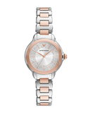 Emporio Armani Mia Three-Hand Analog Crystal Silver Dial Two Tone Steel Strap Watch For Women - AR11643