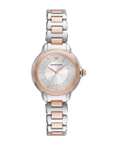 Emporio Armani Mia Three-Hand Analog Crystal Silver Dial Two Tone Steel Strap Watch For Women - AR11643