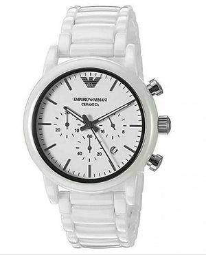 Buy Shop Emporio Armani Luigi Chronograph Ceramic White Dial White Ceramic Strap Watch For Men - AR1499 USA Online